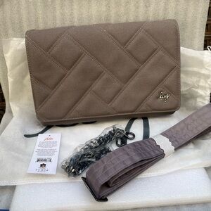 Lug Quilted Tan Crossbody Bag